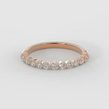 0.35 TCW Round Cut Half Eternity Moissanite Wedding Band 1