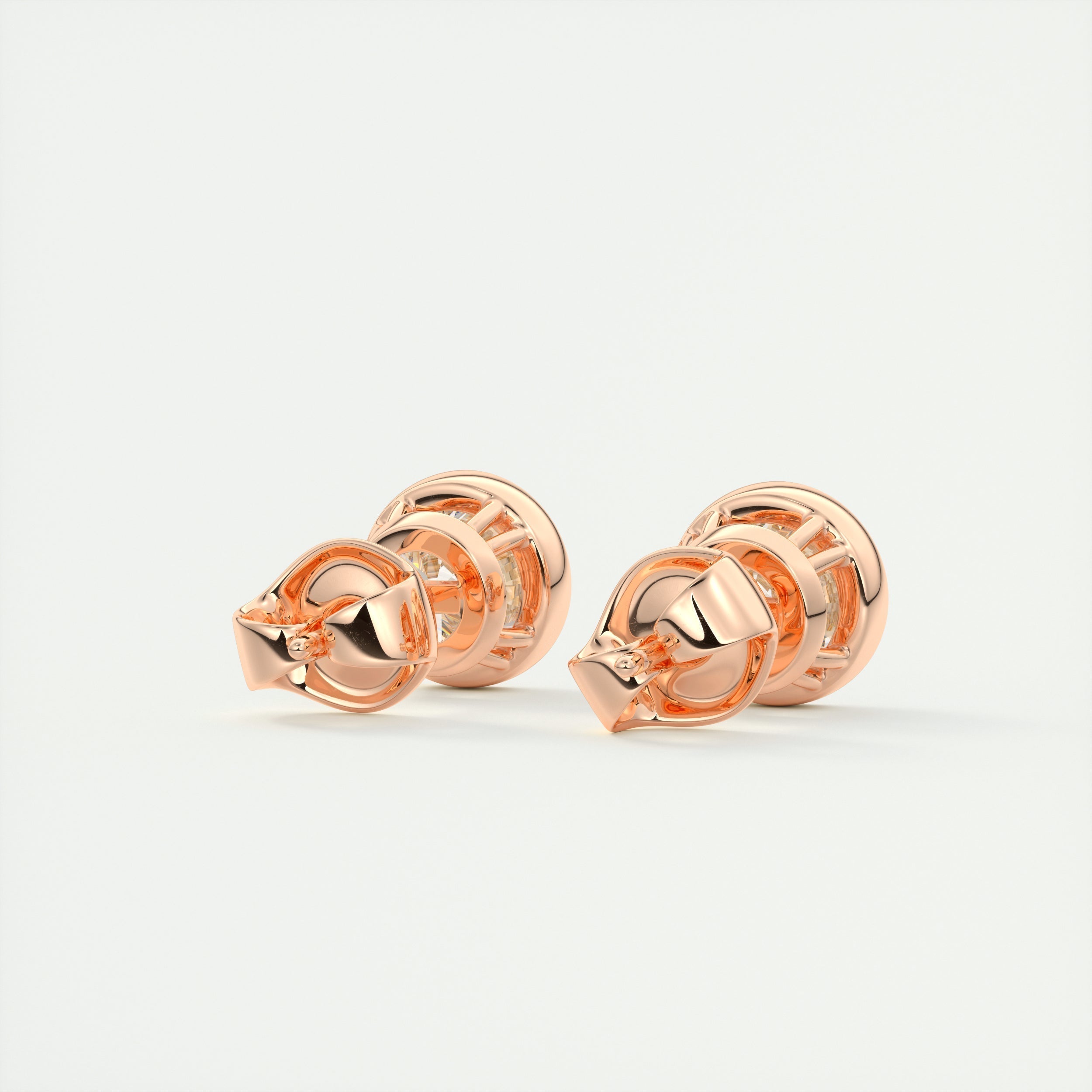 1.0 CT Round Bezel Solitaire CVD F/VS Diamond Earrings 7