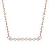 0.24 CT Round Cut Shared Prong Bar Necklace Moissanite Diamond Necklace 2