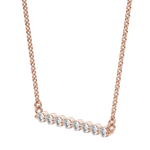 0.24 CT Round Cut Shared Prong Bar Necklace Moissanite Diamond Necklace 3