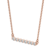 0.24 CT Round Cut Shared Prong Bar Necklace Moissanite Diamond Necklace 3