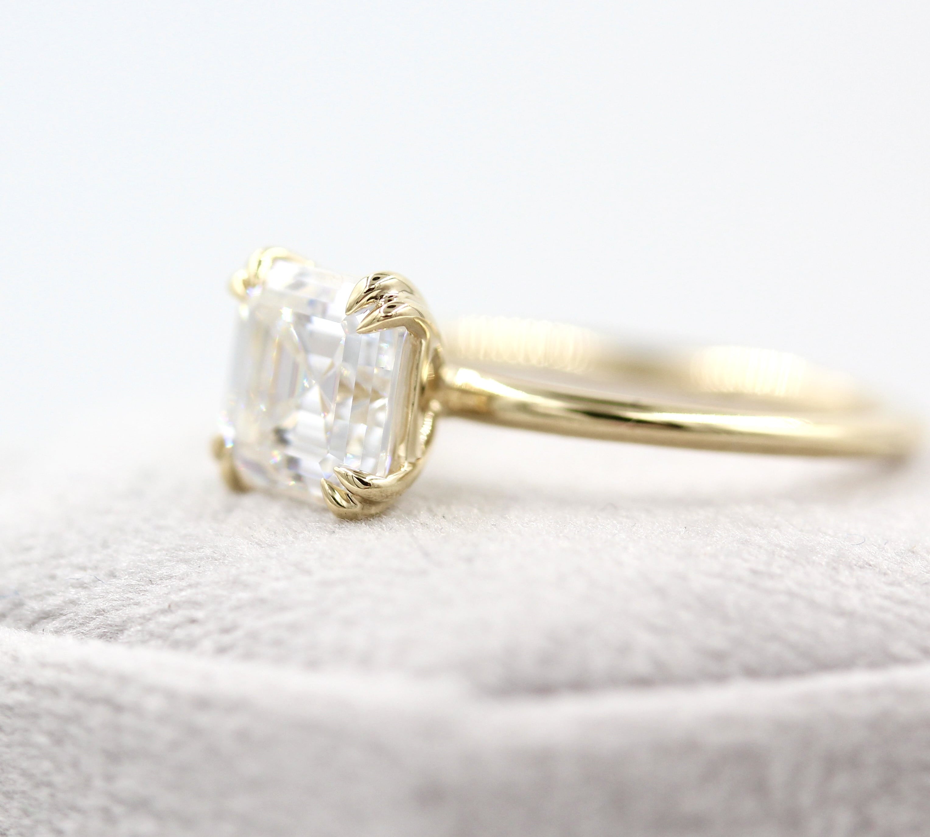 2.0 CT Asscher Cut Solitaire Moissanite Engagement Ring 3