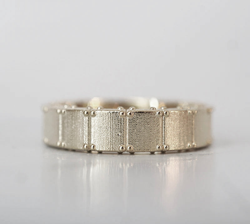 Classic Shield Textured Men's Wedding Band 2