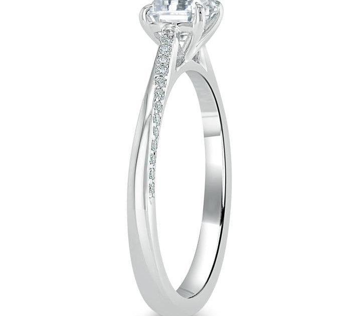 0.75 CT Asscher Cut Solitaire Moissanite Engagement Ring 3