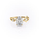 2.72 CT Oval Solitaire Twig Pave Setting Moissanite Engagement Ring 11