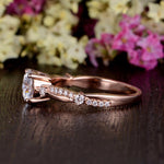 1.60 CT Round Cut Solitaire Twisted Pave Moissanite Engagement Ring 4