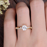 1.60 CT Round Cut Solitaire Twisted Pave Moissanite Engagement Ring 2