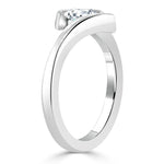 0.75 CT Oval Cut Solitaire Bypass Setting Moissanite Engagement Ring 3