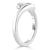 0.75 CT Oval Cut Solitaire Bypass Setting Moissanite Engagement Ring 3