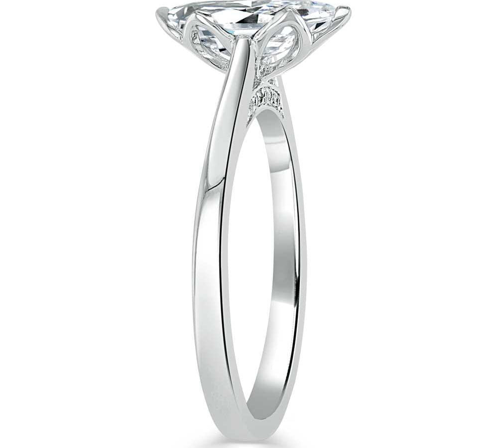 1.0 CT Marquise Cut Solitaire Moissanite Engagement Ring 3