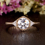 1.60 CT Round Cut Three Stone Moissanite Engagement Ring 3