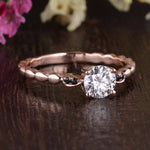 1.35 CT Round Cut Solitaire Moissanite Engagement Ring 3