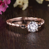 1.35 CT Round Cut Solitaire Moissanite Engagement Ring 3