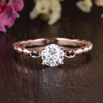 1.35 CT Round Cut Solitaire Moissanite Engagement Ring 1