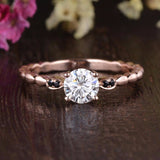 1.35 CT Round Cut Solitaire Moissanite Engagement Ring 1