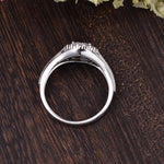 1.0 CT Round Cut Halo Pave Moissanite Engagement Ring 6