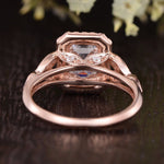 1.0 CT Emerald Cut Halo Moissanite Engagement Ring 5