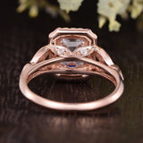1.0 CT Emerald Cut Halo Moissanite Engagement Ring 5