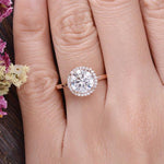 1.90 CT Round Cut Halo Moissanite Engagement Ring 2