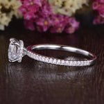 0.75 CT Cushion Hidden Halo Pave Moissanite Engagement Ring 3