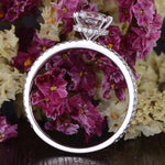 0.75 CT Cushion Hidden Halo Pave Moissanite Engagement Ring 4