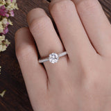 1.35 CT Round Cut Solitaire Moissanite Engagement Ring 2