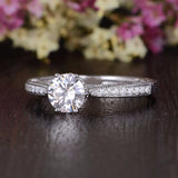 1.35 CT Round Cut Solitaire Moissanite Engagement Ring 5