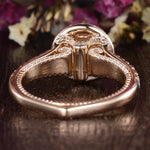 1.60 CT Round Cut Halo Split Shank Setting Moissanite Engagement Ring 6