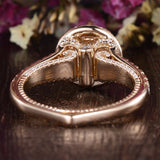 1.60 CT Round Cut Halo Split Shank Setting Moissanite Engagement Ring 6