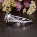 1.60 CT Round Cut Halo Split Shank Setting Moissanite Engagement Ring 3