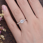 1.60 CT Round Cut Twisted Pave Setting Moissanite Engagement Ring 2