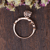 0.75 CT Oval Milgrain Pave Setting Moissanite Engagement Ring 8