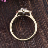 0.75 CT Oval Cluster Halo Moissanite Engagement Ring 5