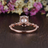 0.75 CT Oval Milgrain Pave Setting Moissanite Engagement Ring 7