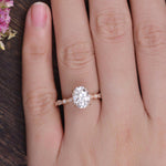 0.75 CT Oval Milgrain Pave Setting Moissanite Engagement Ring 2