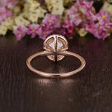 1.32 CT Oval Cut Halo Moissanite Engagement Ring 12