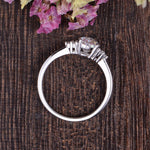 0.75 CT Pear Cluster Moissanite Engagement Ring 7