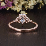 0.75 CT Pear Cluster Moissanite Engagement Ring 9