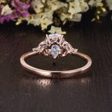 0.75 CT Pear Cluster Moissanite Engagement Ring 9