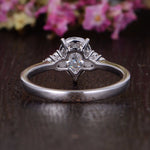 0.75 CT Pear Cluster Moissanite Engagement Ring 8