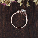 0.75 CT Pear Cluster Moissanite Engagement Ring 8