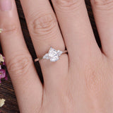 0.75 CT Pear Cluster Moissanite Engagement Ring 3