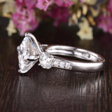 2.08 CT Princess Cut Three Stone Moissanite Engagement Ring 5