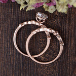 1.0 CT Round Cut Solitaire Milgrain Style Moissanite Bridal Ring Set 9