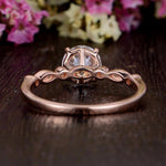 1.35 CT Round Cut Solitaire Milgrain Pave Setting Moissanite Engagement Ring 4