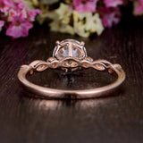 1.35 CT Round Cut Solitaire Milgrain Pave Setting Moissanite Engagement Ring 4