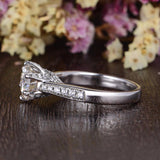 1.60 CT Round Cut Solitaire Pave Setting Moissanite Engagement Ring 8