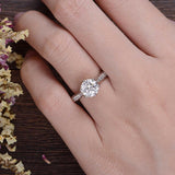 1.60 CT Round Cut Solitaire Pave Setting Moissanite Engagement Ring 3