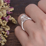 1.60 CT Round Cut Solitaire Pave Setting Moissanite Engagement Ring 4