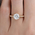 1.60 CT Round Cut Solitaire Pave Setting Moissanite Engagement Ring 2